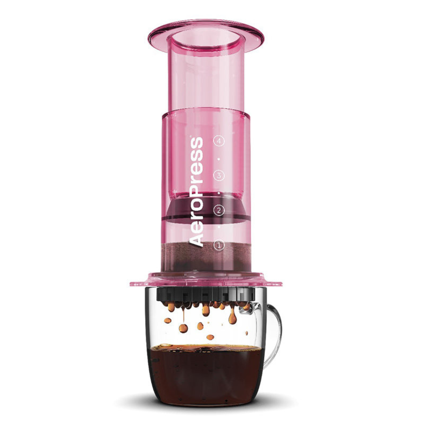 AeroPress Clear Coffee Maker (Pink) - Bean Sculpt