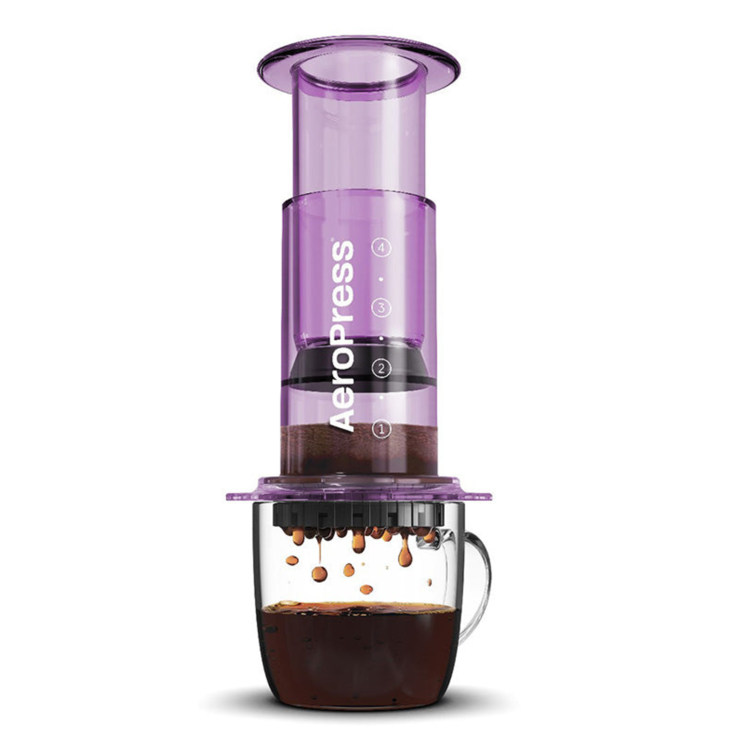 AeroPress Clear Coffee Maker (Purple) - Bean Sculpt