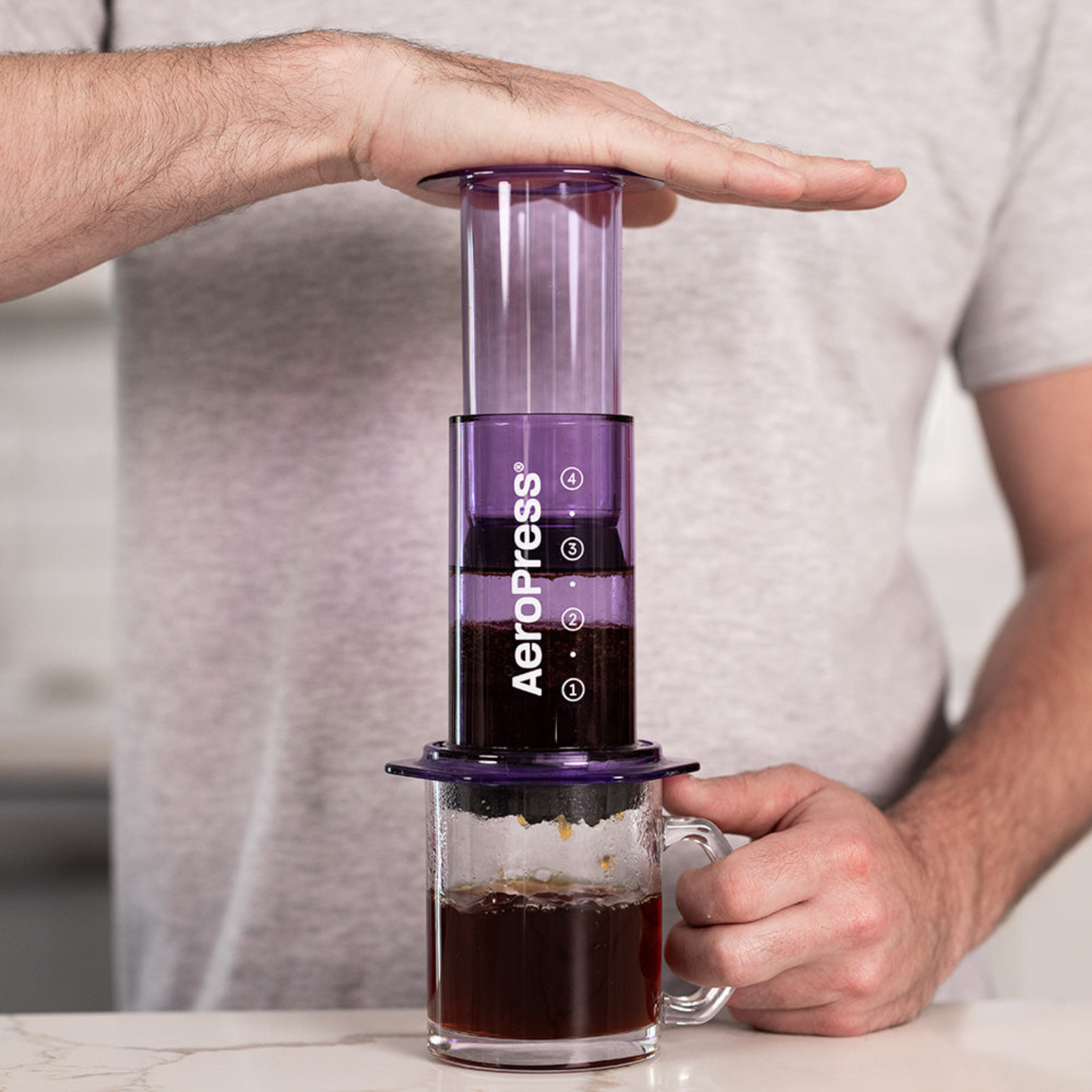 AeroPress Clear Coffee Maker (Purple) - Bean Sculpt