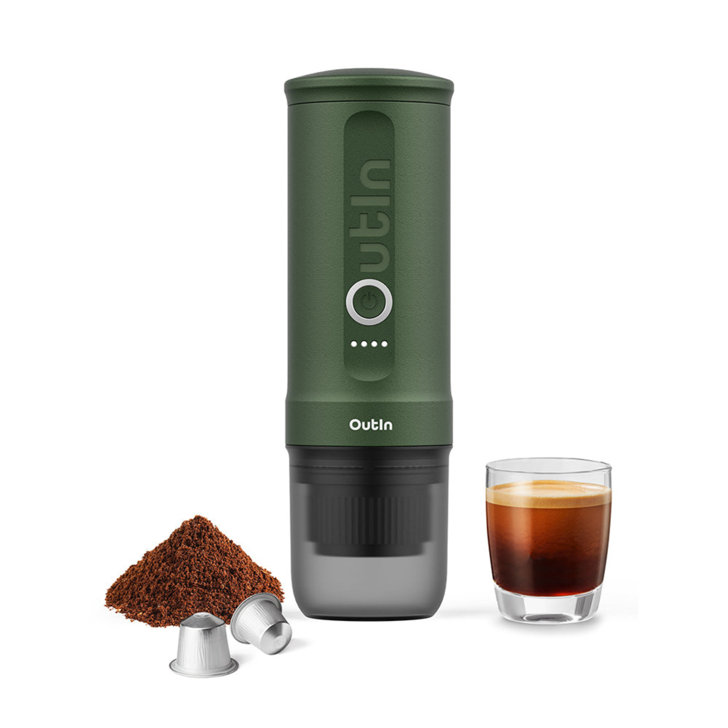 OutIn Nano Portable Espresso Machine (Forest Green) - Bean Sculpt