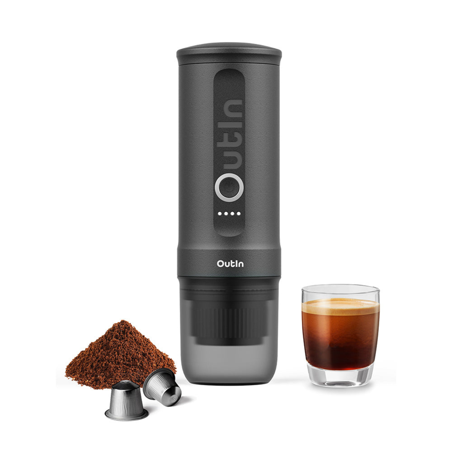 OutIn Nano Portable Espresso Machine (Space Grey) - Bean Sculpt