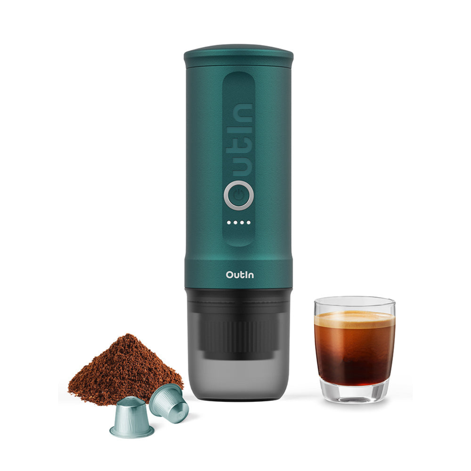 OutIn Nano Portable Espresso Machine (Teal) - Bean Sculpt
